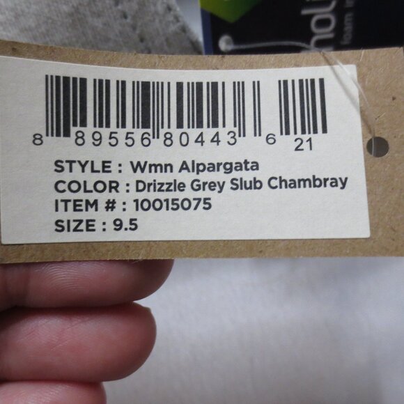 NWT TOMS womens GRAY ALPARGATA drizzle grey SLUB CHAMBRAY slip-on SIZE 9.5 - Picture 7 of 10